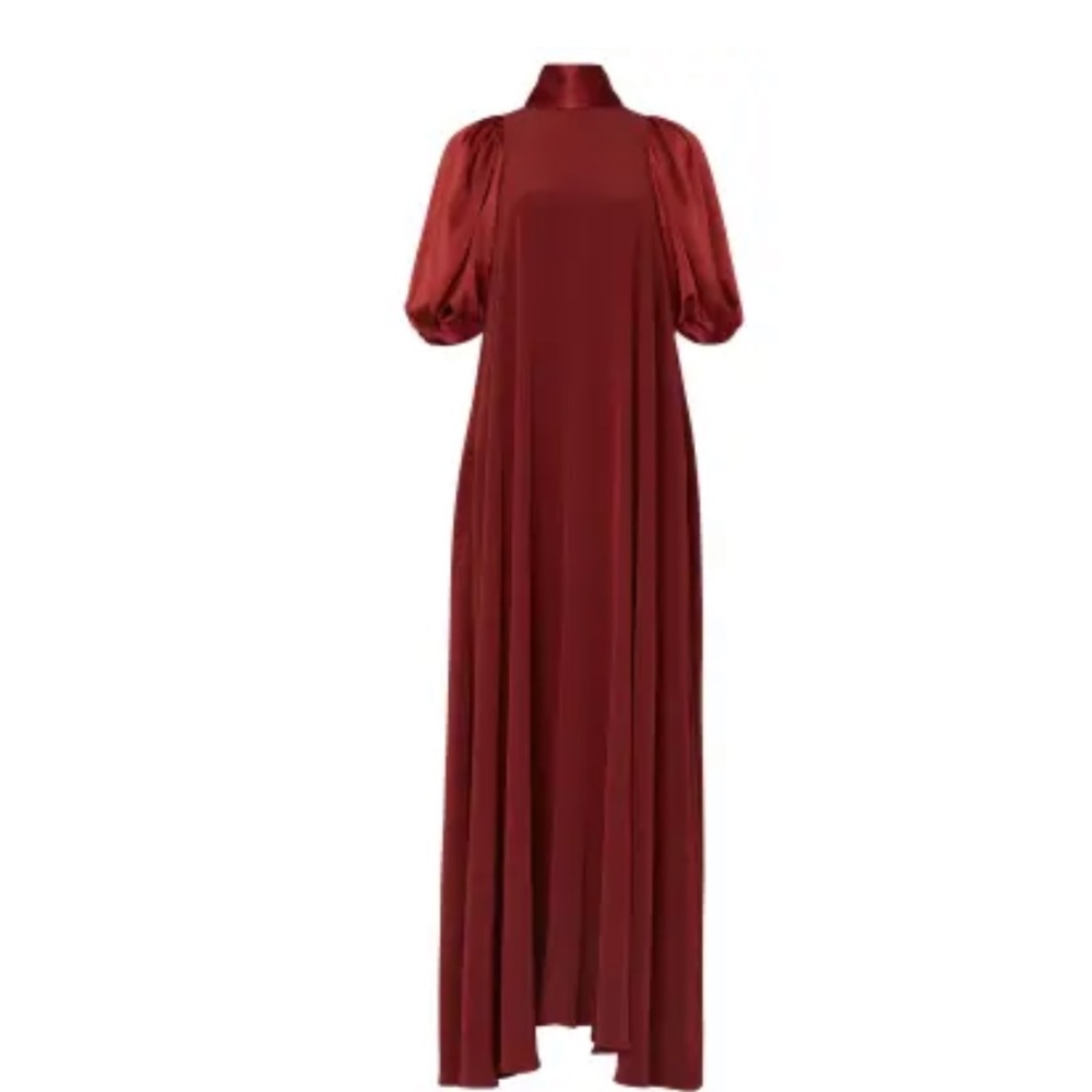 Co Satin Puff Sleeve Gown